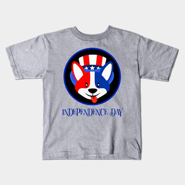 PATRIOTIC DOG Kids T-Shirt by SartorisArt1